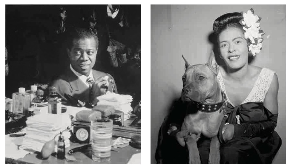 Louis Armstrong e Billie Holiday, ritratti da il 1946 e il 1947 da William P. Gottlieb