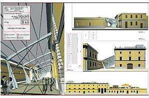 Tavola progettuale realizzata dall'arch. Paolo Galli con AutoCAD e con 3d Studio Max