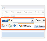La barra MSN Search introduce i folder in Internet Explorer 6